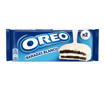 Oreo Sušenky s vanilkovou náplní, bílá poleva – 41 g