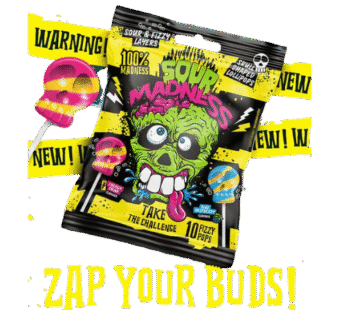 Brain Blasterz Sour Madness Sour & Fizzy Lollipops – 90 g