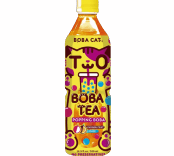 Boba Cat Fruity Passion Fruit Lychee Popping Boba Tea – 500 ml