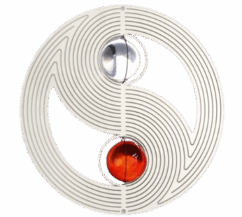 3D větrohra – Yin & Yang s barevným krystalem – 15 cm